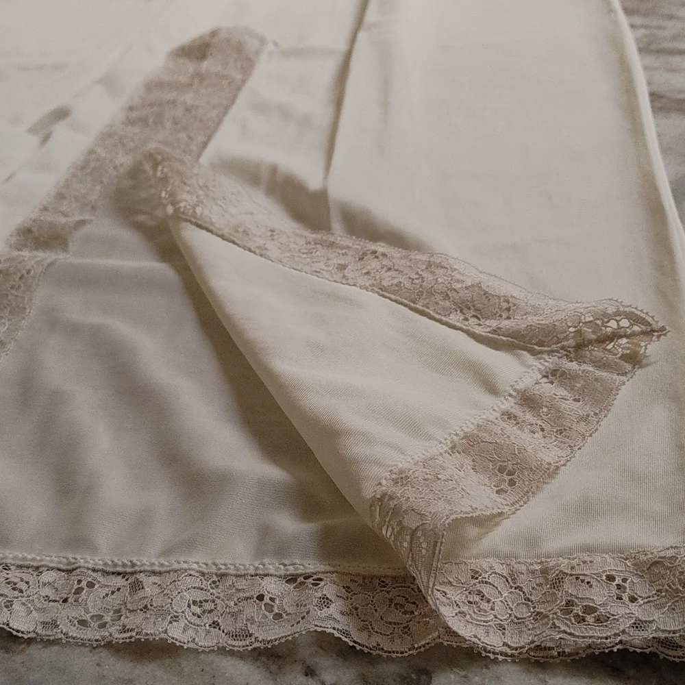 Vintage Long Straight Half Slip with Slit - Picture 1 of 7